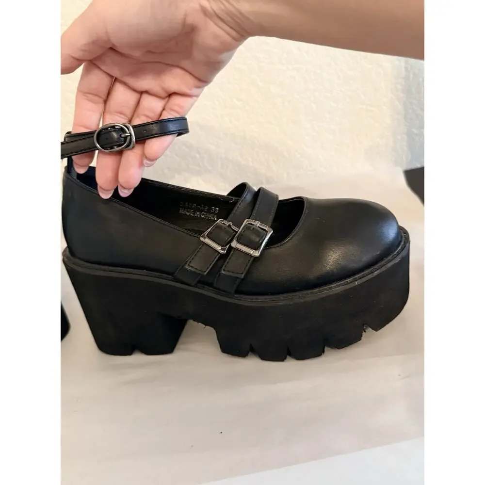 Goth N Rock Casual Goth Grunge Punk Y2K Women's Platform Shoes Size 38 US 7 - Picture 7 of 11